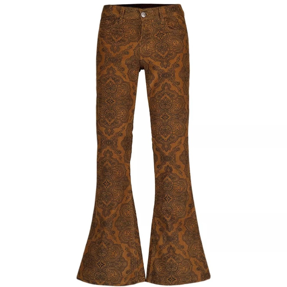 Madcap England Flared Leg Pants 28 R Brown Paisley
